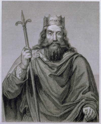 Clovis I (465-511) Merovingian Ruler of the Franks, Engraved by G. Lewy by Francois Louis Dejuinne